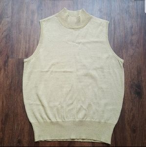 Women's Sleeveless Metallic Gold Top